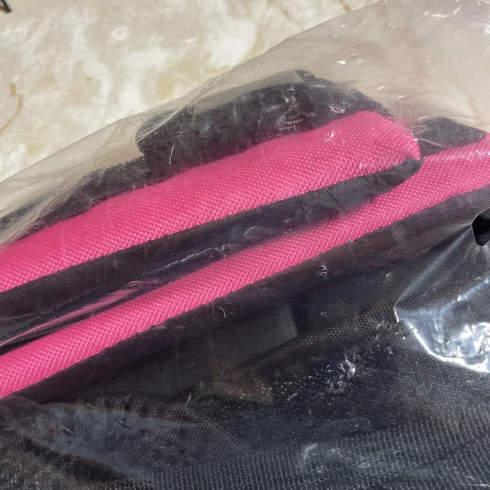 Pink and Black Dog Life Preserver‎ Reflective Leash Connection Medium